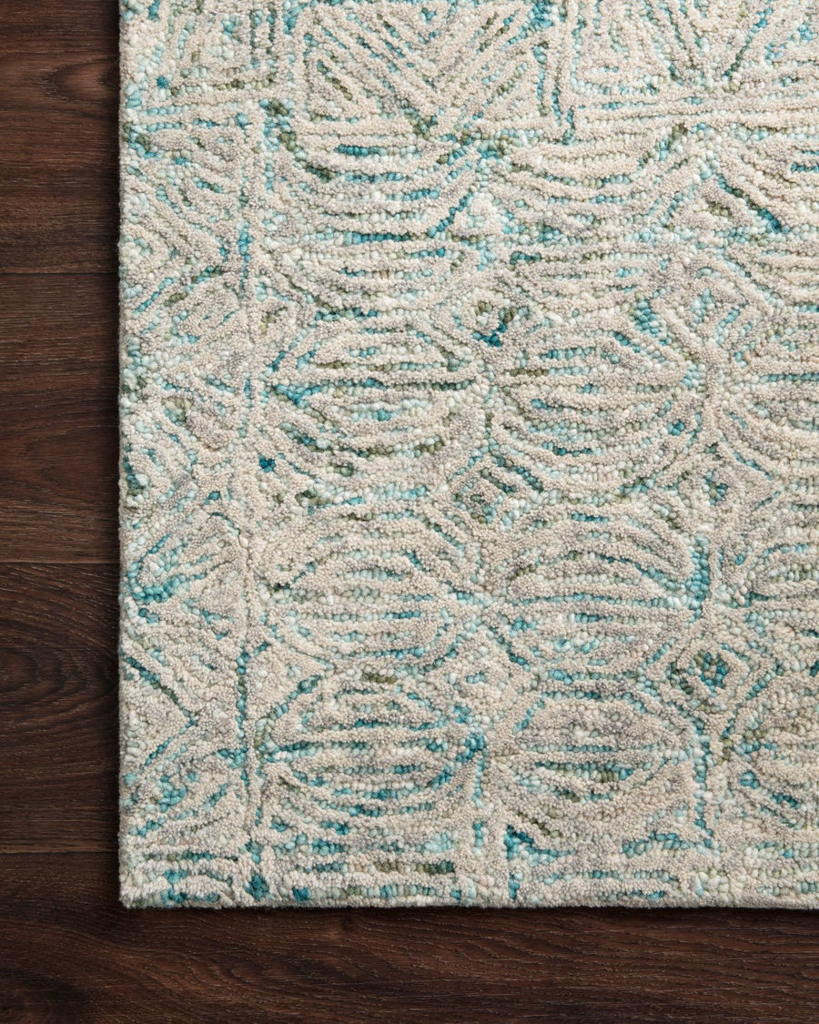 PEREGRINE HAND - TUFTED WOOL RUG: AQUA