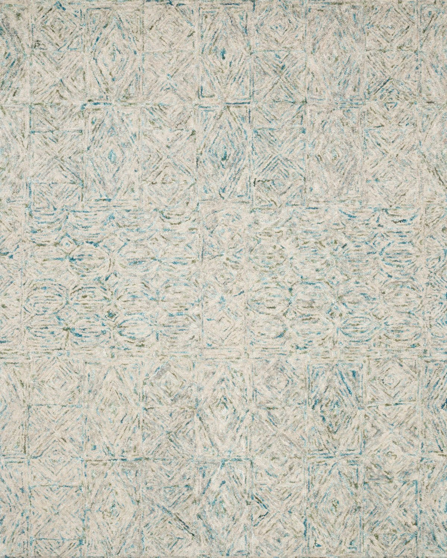 PEREGRINE HAND - TUFTED WOOL RUG: AQUA