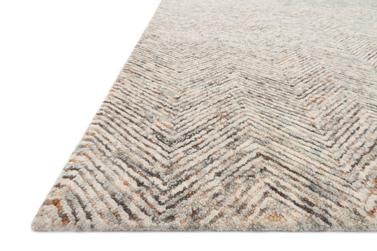 PEREGRINE HAND - TUFTED WOOL RUG: ASH, RUST