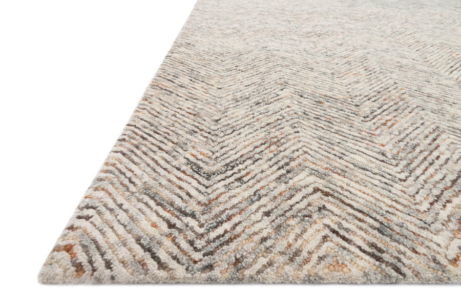 PEREGRINE HAND - TUFTED WOOL RUG: ASH, RUST