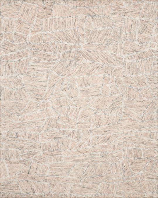 PEREGRINE HAND - TUFTED WOOL RUG: BLUSH, GREY