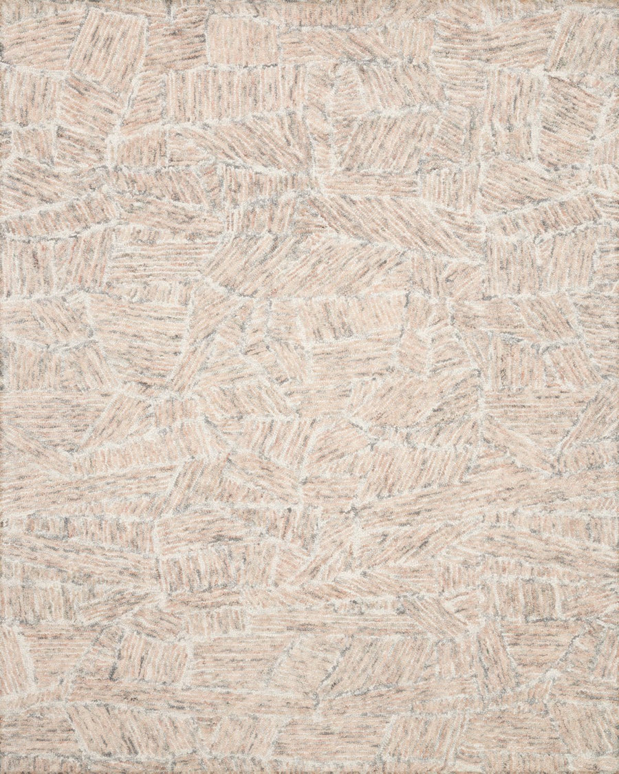 PEREGRINE HAND - TUFTED WOOL RUG: BLUSH, GREY