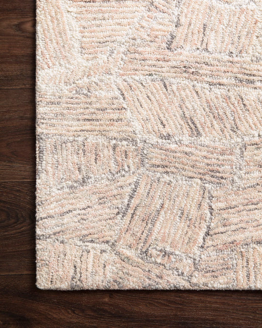 PEREGRINE HAND - TUFTED WOOL RUG: BLUSH, GREY