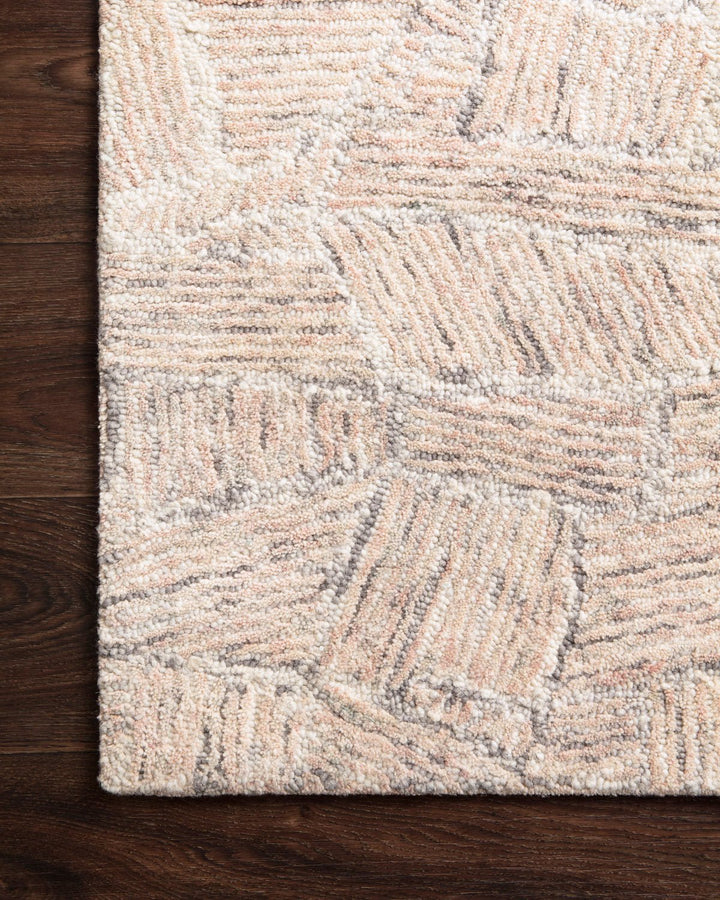 PEREGRINE HAND - TUFTED WOOL RUG: BLUSH, GREY