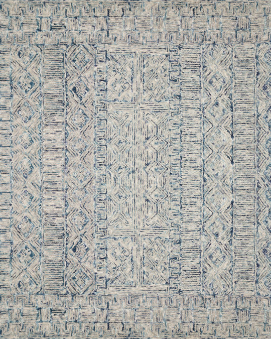 PEREGRINE HAND - TUFTED WOOL RUG: OCEAN, ASH