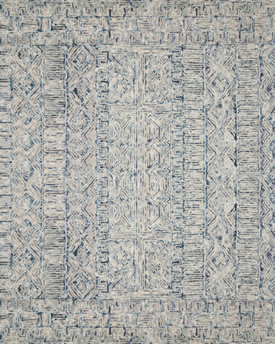 PEREGRINE HAND - TUFTED WOOL RUG: OCEAN, ASH