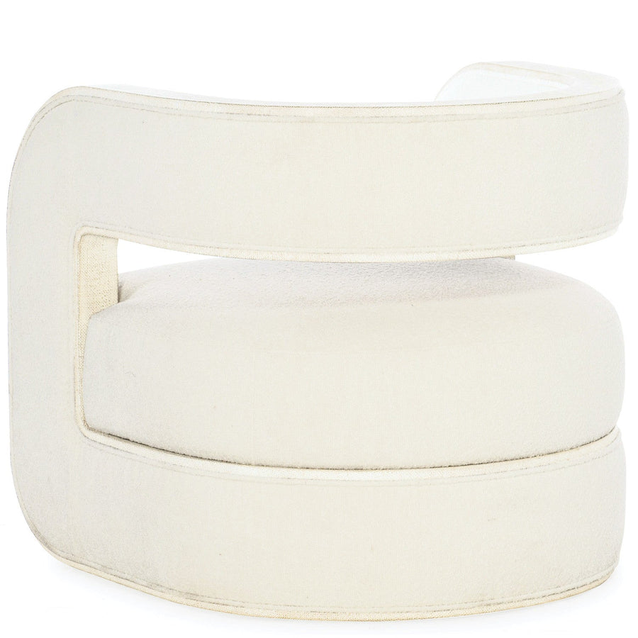 PLUSH PEARL BURLAP TRIMMED ACCENT CHAIR