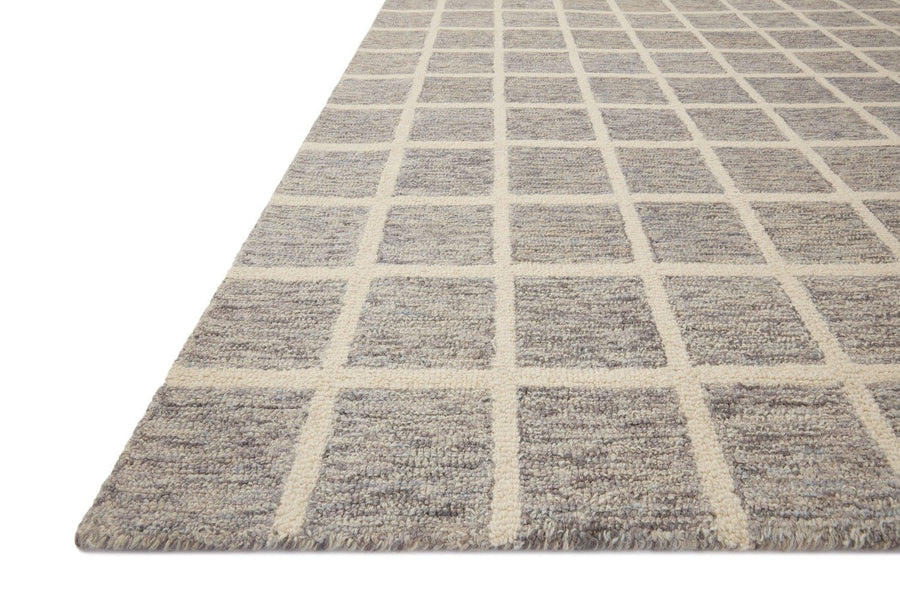 POLLY HAND - TUFTED WOOL + JUTE RUG: SLATE, IVORY