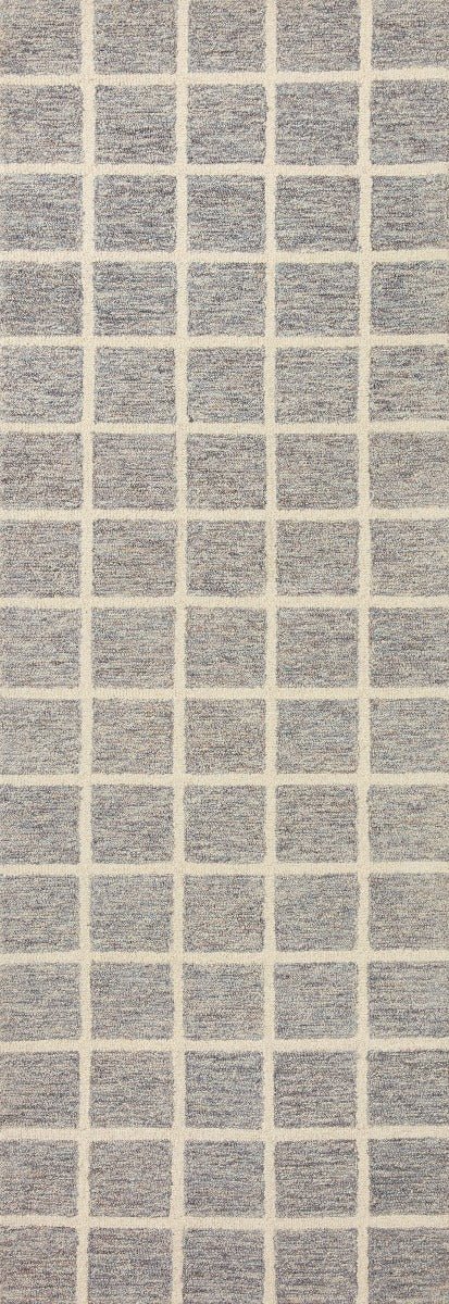 POLLY HAND - TUFTED WOOL + JUTE RUG: SLATE, IVORY