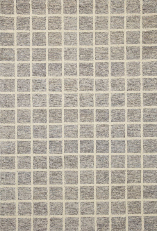 POLLY HAND - TUFTED WOOL + JUTE RUG: SLATE, IVORY