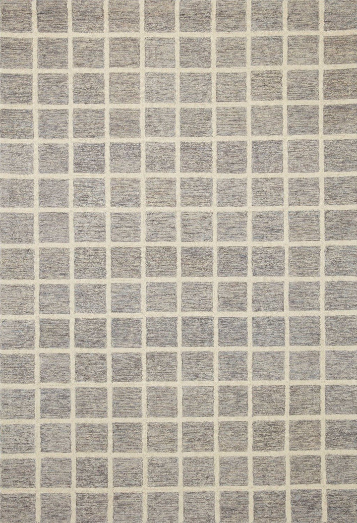 POLLY HAND - TUFTED WOOL + JUTE RUG: SLATE, IVORY