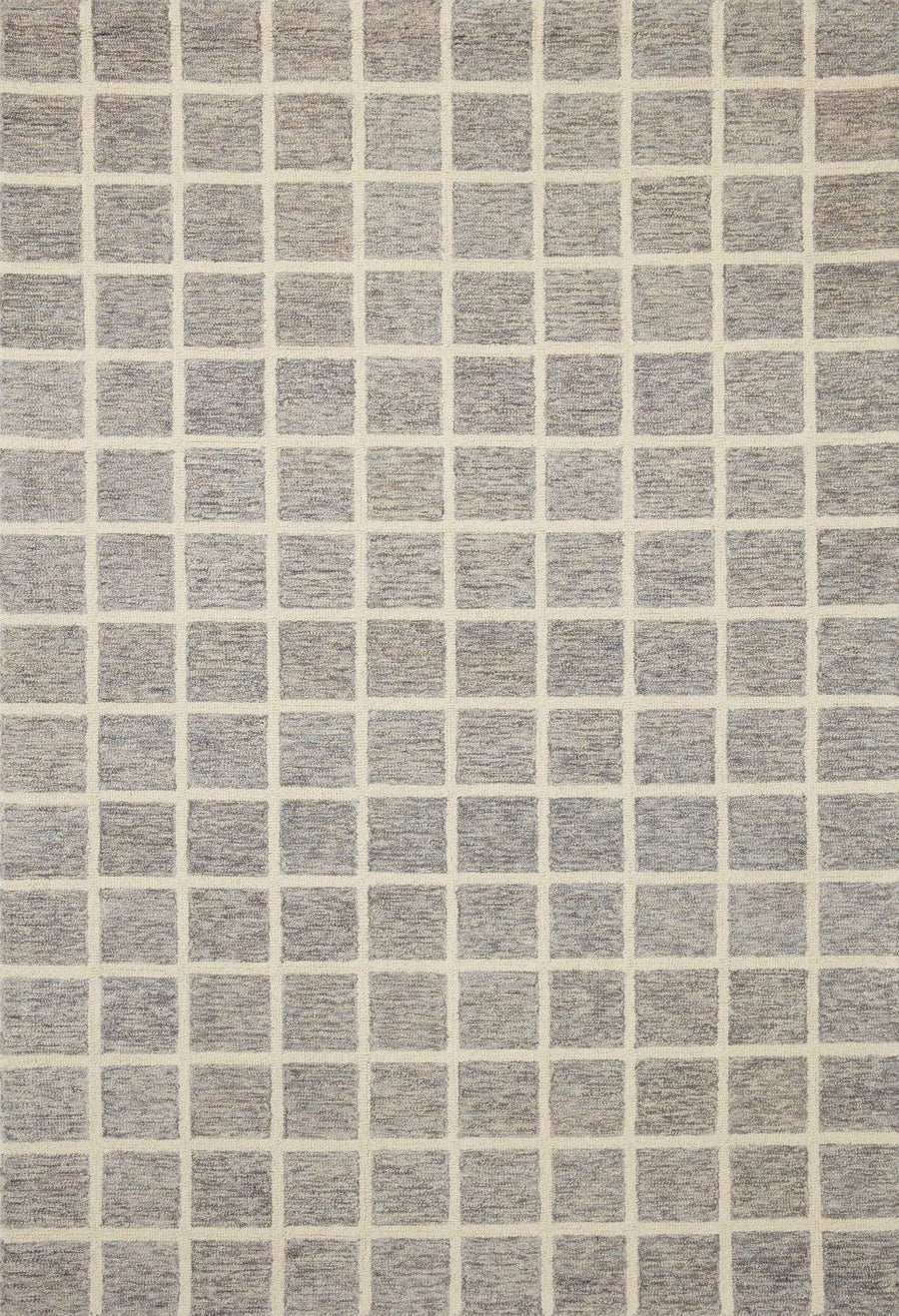 POLLY HAND - TUFTED WOOL + JUTE RUG: SLATE, IVORY