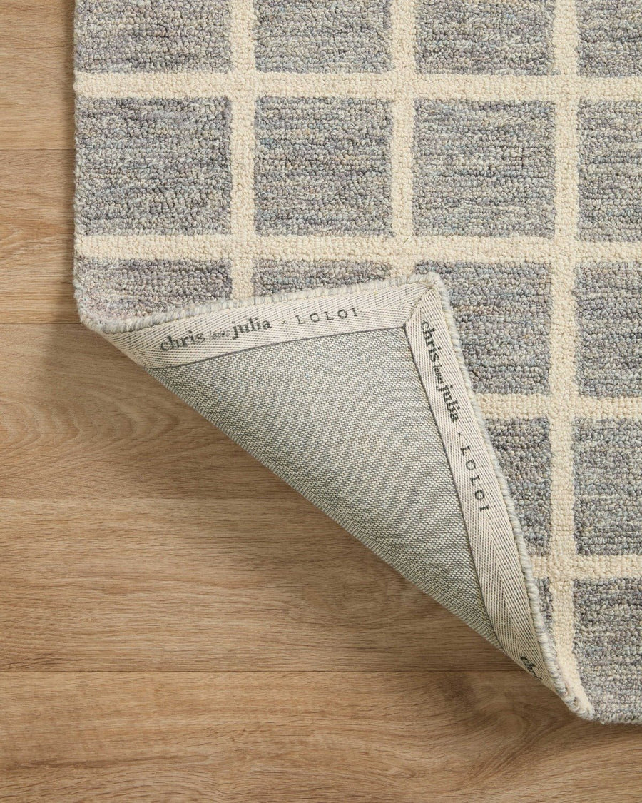 POLLY HAND - TUFTED WOOL + JUTE RUG: SLATE, IVORY