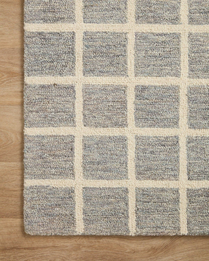 POLLY HAND - TUFTED WOOL + JUTE RUG: SLATE, IVORY