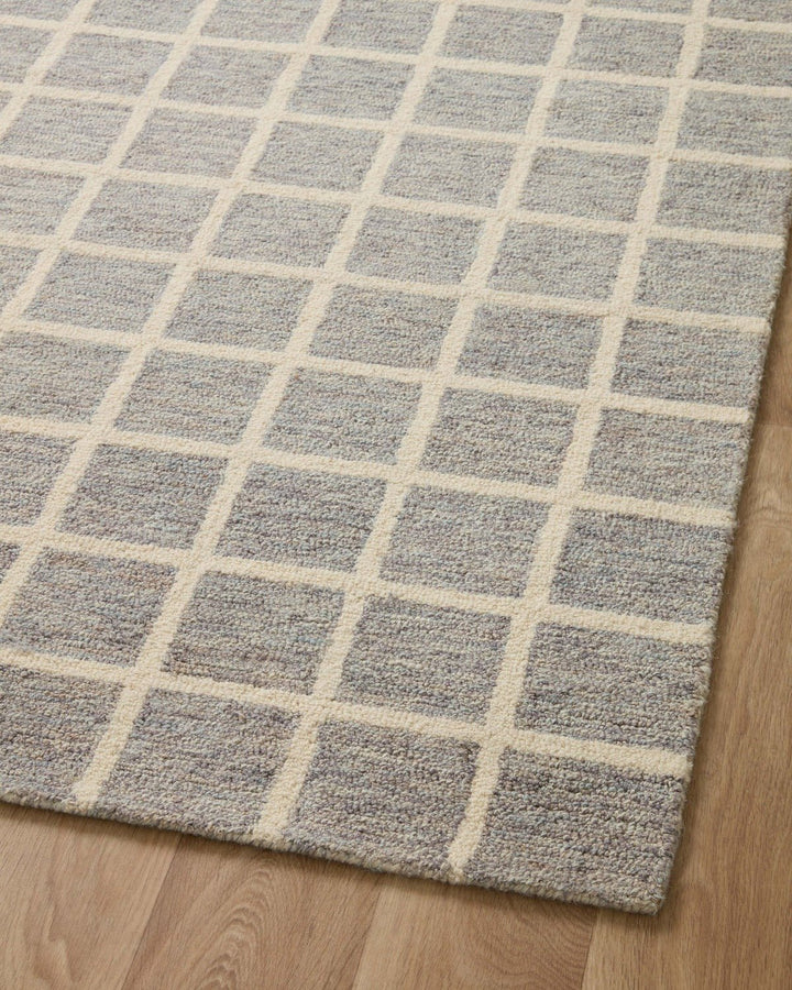 POLLY HAND - TUFTED WOOL + JUTE RUG: SLATE, IVORY