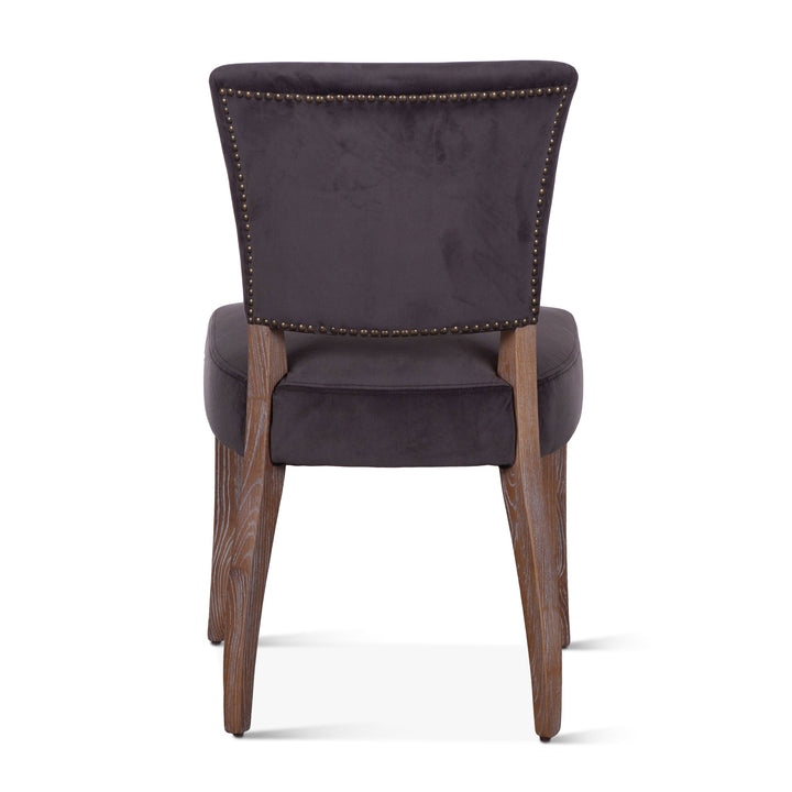 PORTIA ASPHALT GREY VELVET DINING CHAIR