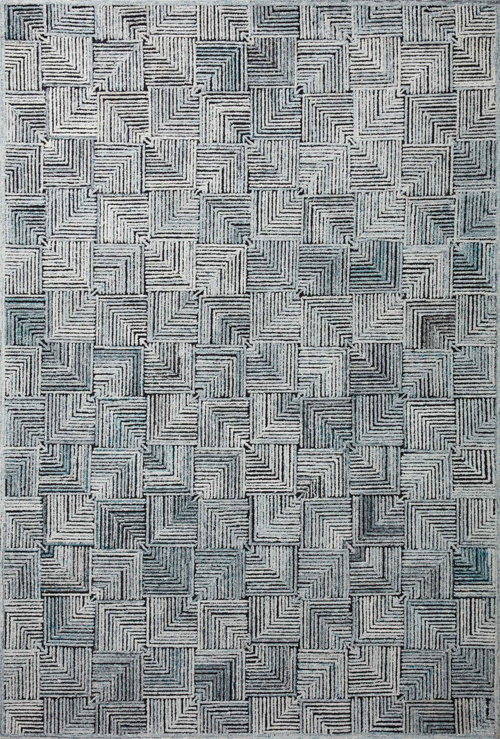 PRESCOTT POLYESTER, WOOL + VISCOSE RUG: ARCTIC BLUE