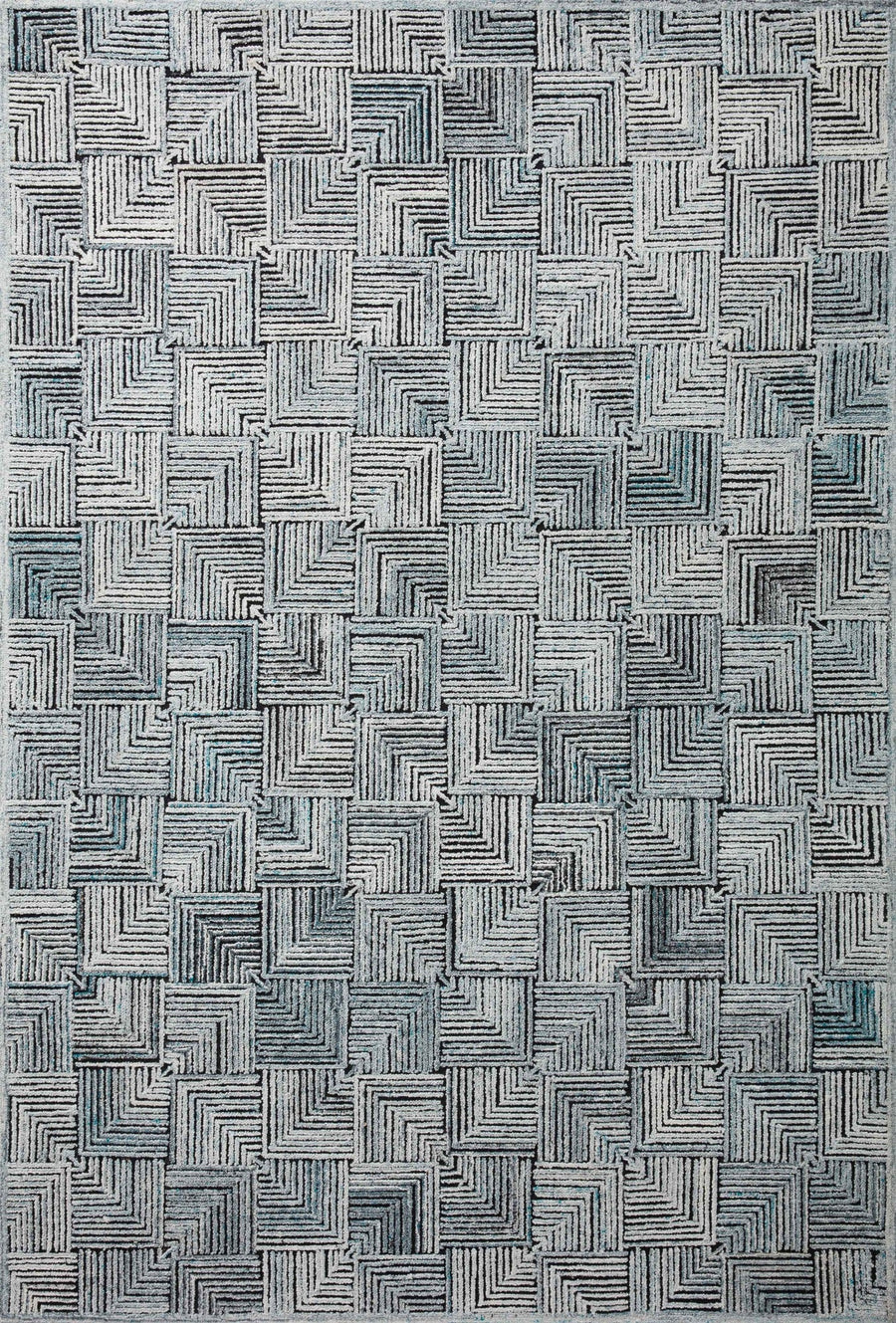 PRESCOTT POLYESTER, WOOL + VISCOSE RUG: ARCTIC BLUE