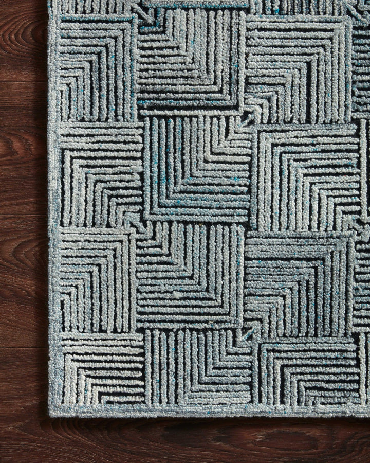 PRESCOTT POLYESTER, WOOL + VISCOSE RUG: ARCTIC BLUE