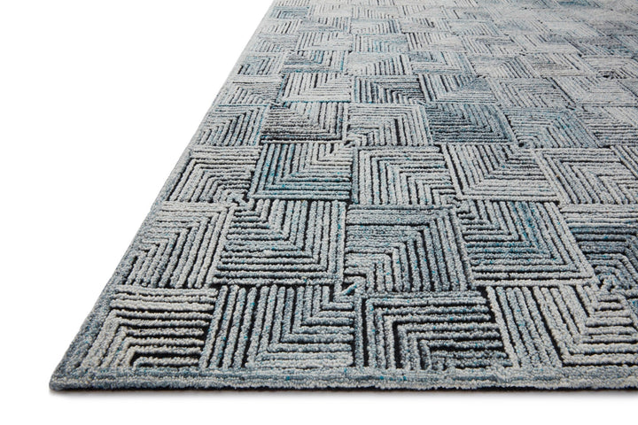PRESCOTT POLYESTER, WOOL + VISCOSE RUG: ARCTIC BLUE