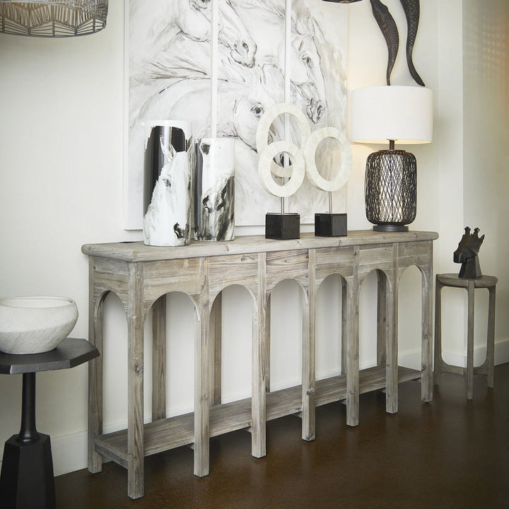 PROVENCIA WEATHERED PINE CONSOLE TABLE
