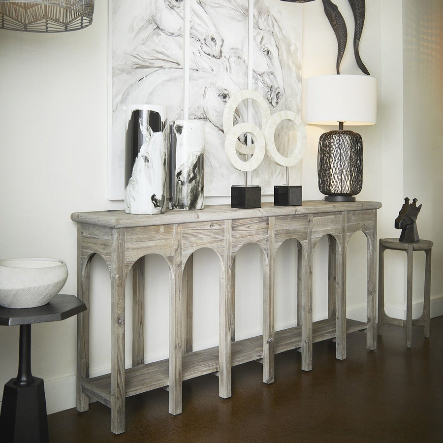 PROVENCIA WEATHERED PINE CONSOLE TABLE