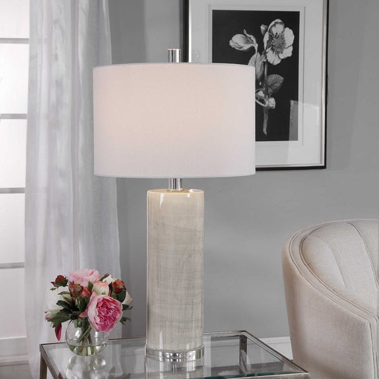 PUTTY ABSTRACT DRIP CERAMIC TABLE LAMP