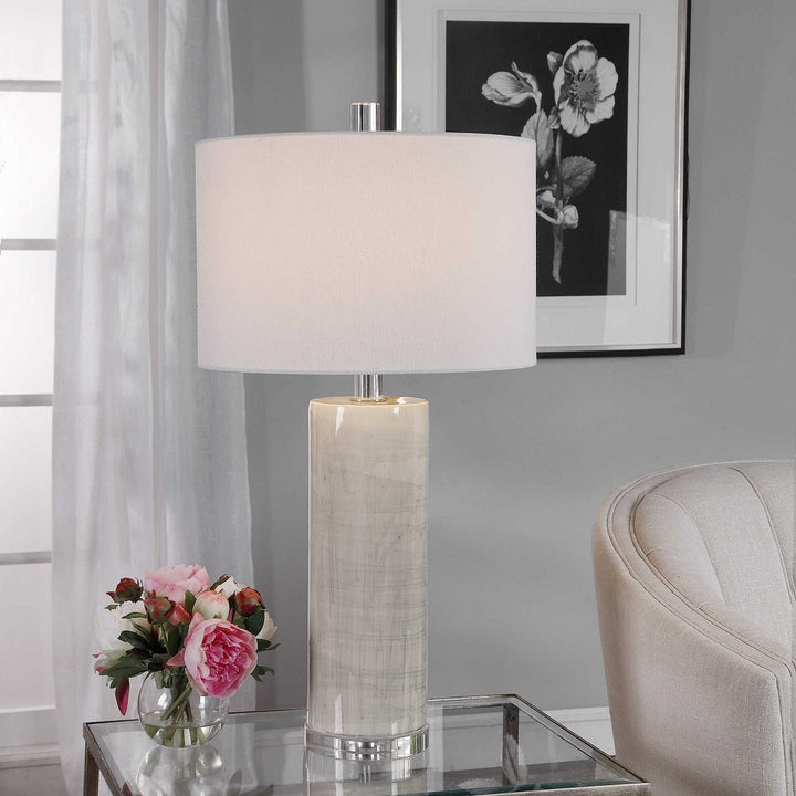 PUTTY ABSTRACT DRIP CERAMIC TABLE LAMP