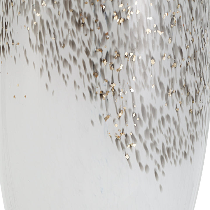 QUINN WHITE & SILVER GLASS TABLE LAMP