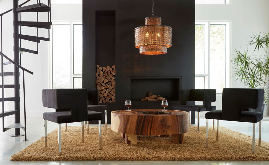RAFFIA DINING CHAIR: BLACK