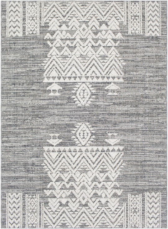 RAYMIE INDOOR - OUTDOOR RUG: GREY + WHITE
