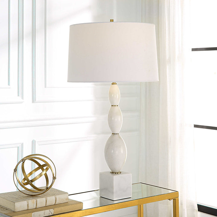 REGALIA WHITE MARBLE TABLE LAMP