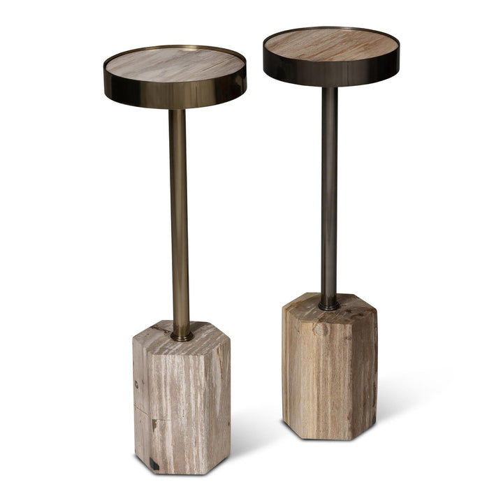RELIQUE DINAH PETRIFIED WOOD DRINK TABLE