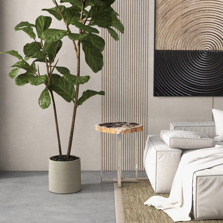 RELIQUE ELIZA POLISHED STAINLESS STEEL BASE END TABLE