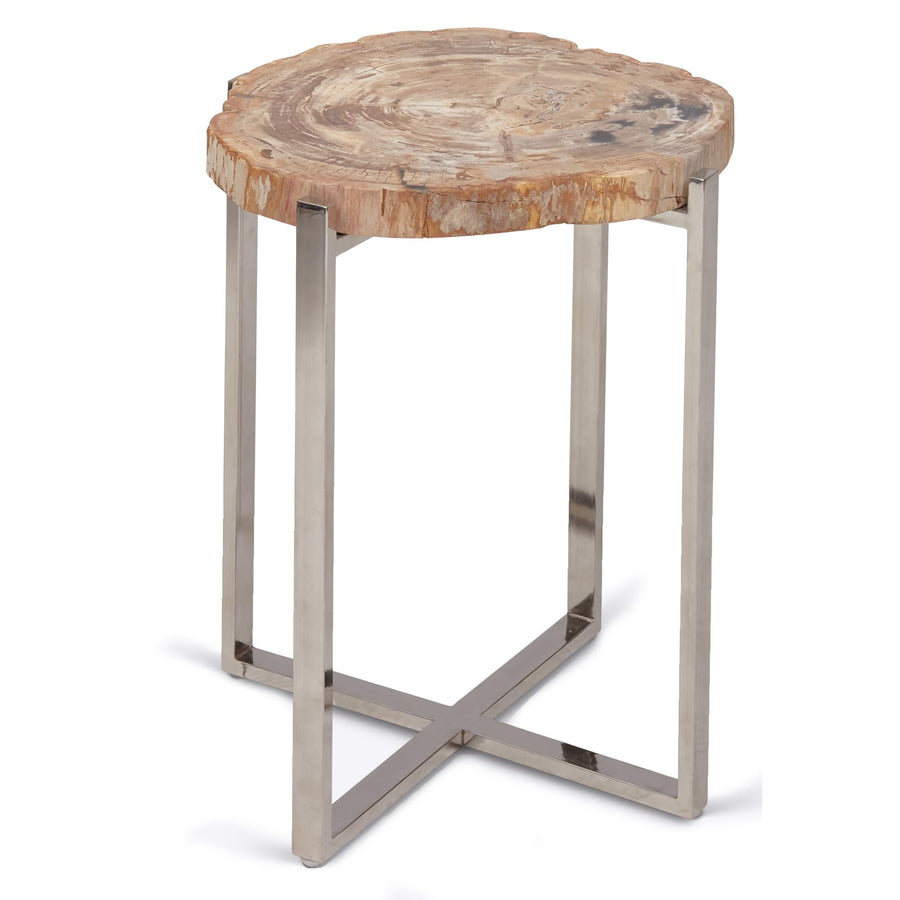 RELIQUE MILO SOLID NATURAL EDGE PETRIFIED WOOD END TABLE