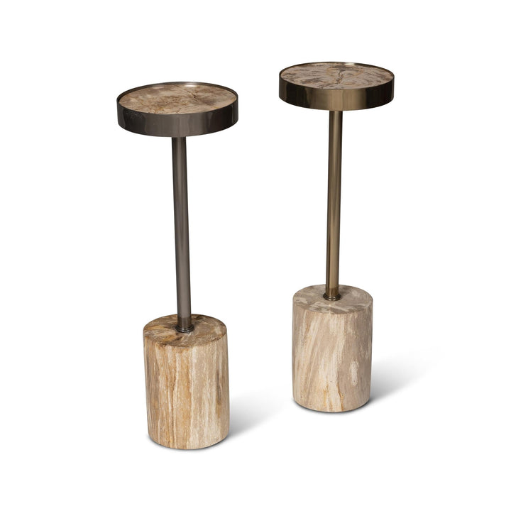 RELIQUE TABITHA PETRIFIED WOOD DRINK TABLE