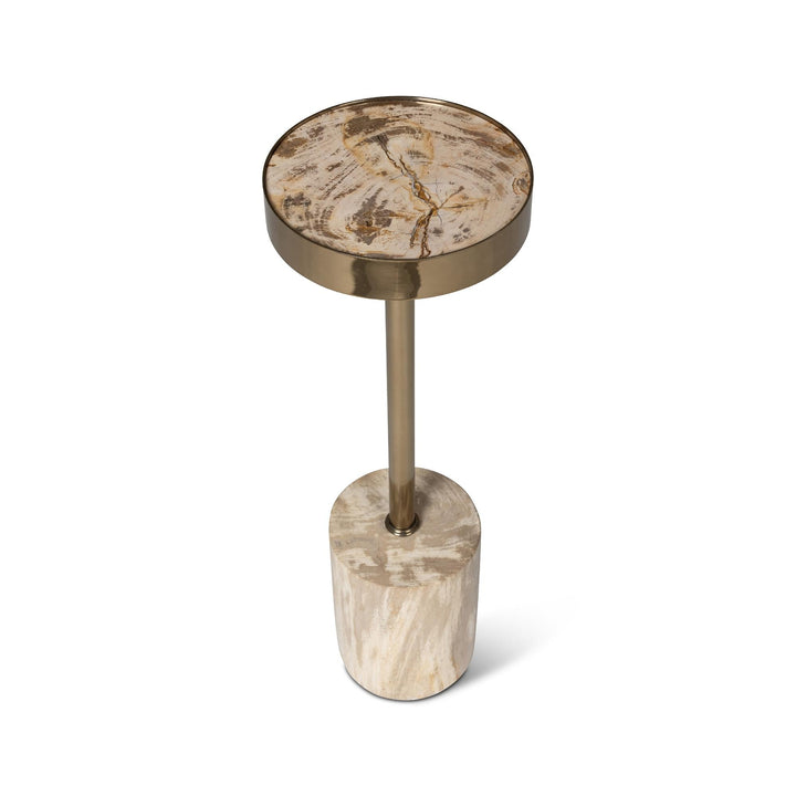 RELIQUE TABITHA PETRIFIED WOOD DRINK TABLE