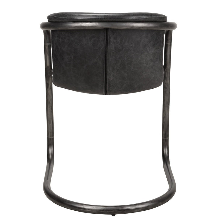 REVOLVE VINTAGE LEATHER DINING CHAIR: BLACK | SET OF 2