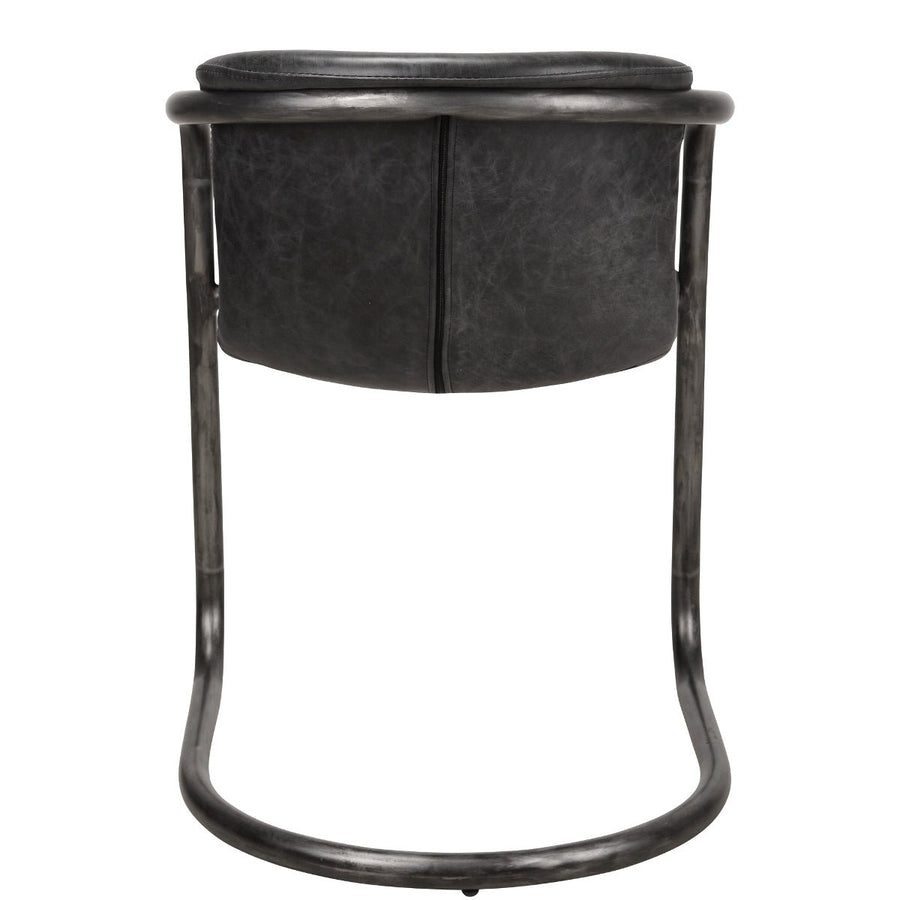 REVOLVE VINTAGE LEATHER DINING CHAIR: BLACK | SET OF 2