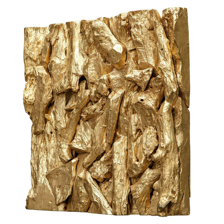 RIVER TEAK BRANCH WALL TILE: GOLD