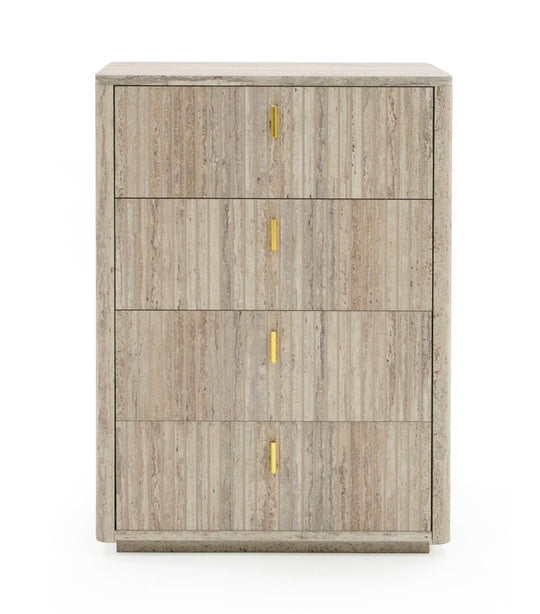 ROMA FAUX TRAVERTINE CHEST