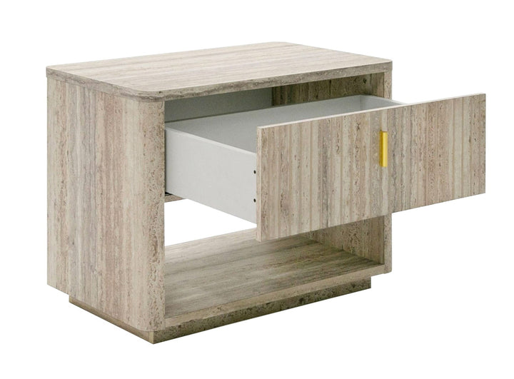 ROMA FAUX TRAVERTINE NIGHTSTAND