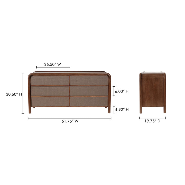 RYE 6 DRAWER DRESSER