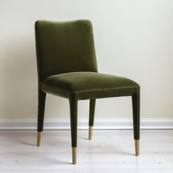 CONIFER GREEN VELVET DINING CHAIRS | SET OF 2