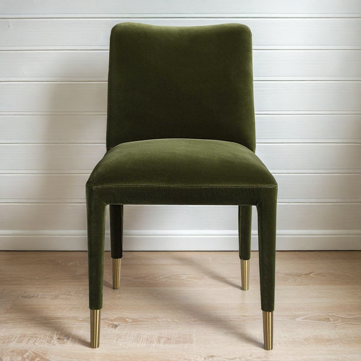 CONIFER GREEN VELVET DINING CHAIRS | SET OF 2