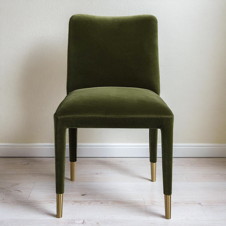CONIFER GREEN VELVET DINING CHAIRS | SET OF 2