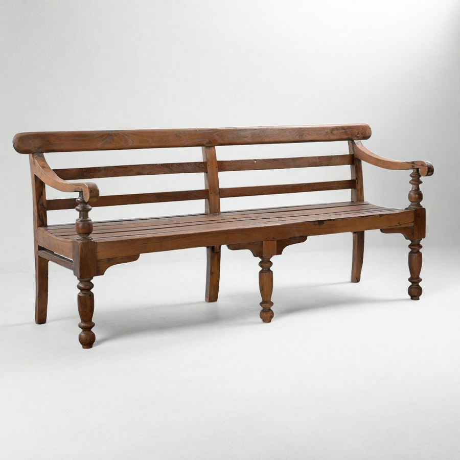 ANTIQUE COLONIAL PORCH BENCH NO.1
