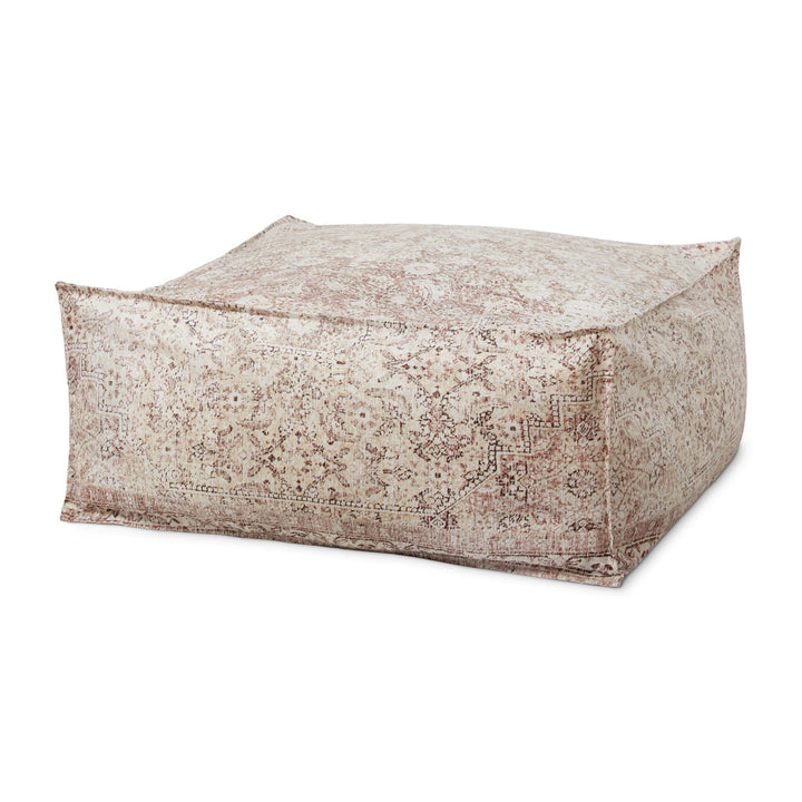SIENNA CHAMPAGNE VINTAGE PRINT POUF