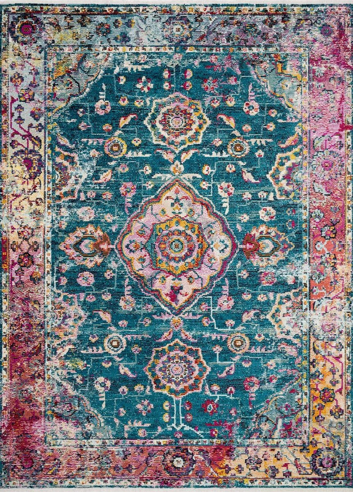 SILVIA 02 RUG: TEAL, BERRY MULTI