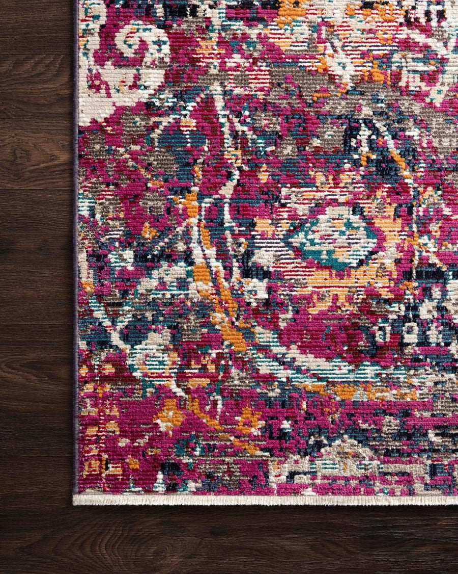 SILVIA 05 RUG: MIDNIGHT, FUCHSIA